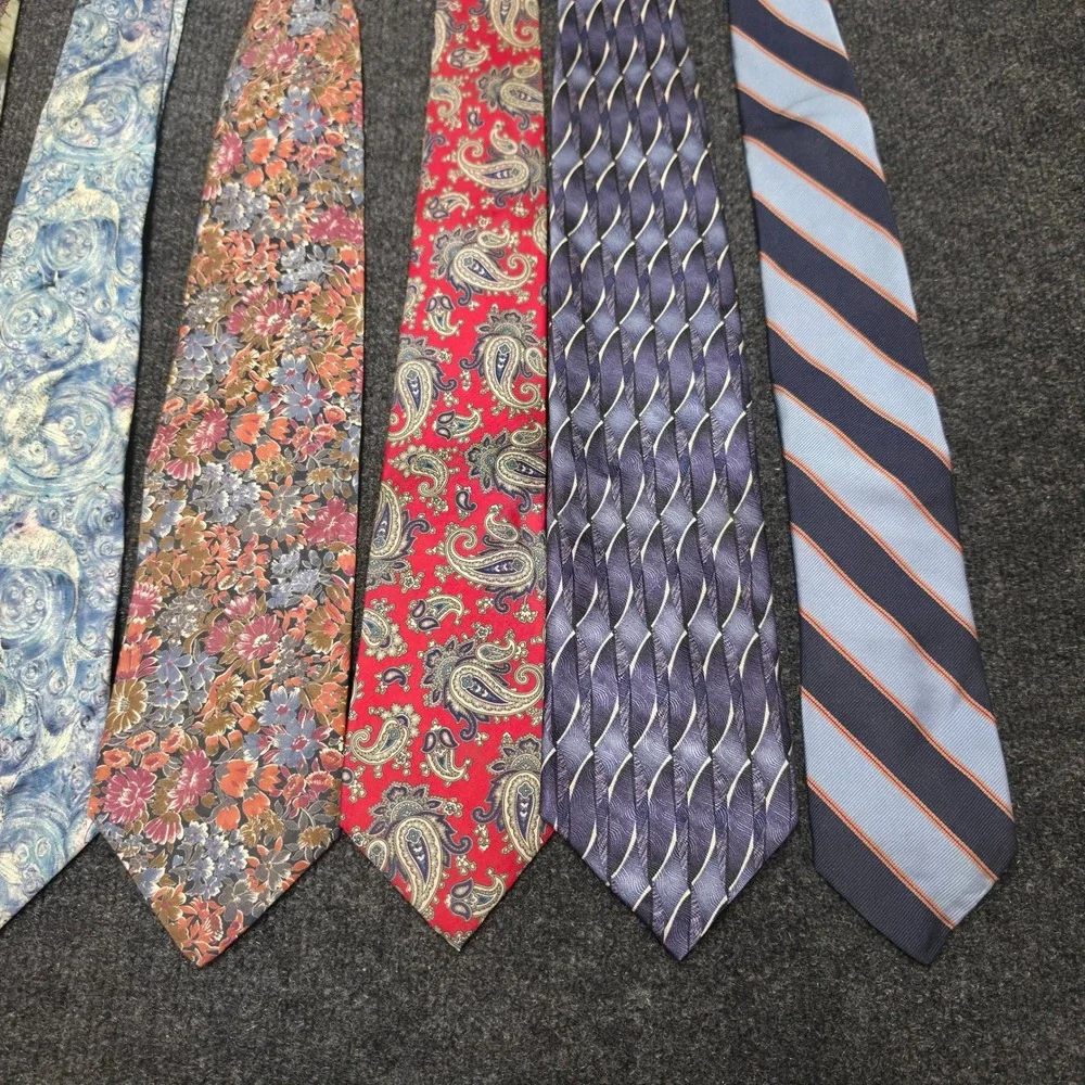 Vintage Mens Silk Tie Lot 8pc Paisley Floral Stripe Nathan Brach Mr Johns JF